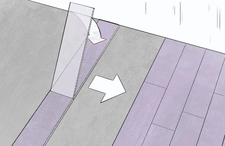 Verlegung von Klick-Vinyl im Winkel